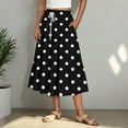 thumbnail image 2 of fatyb Women's Flowy Maxi Skirts High Waist A-Line Skirt Tie Knot Front Summer Elegant Long Skirts for Women, 2 of 6
