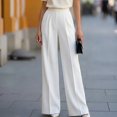 thumbnail image 3 of Women's High Waisted Wide Leg Dress Work Pants | Business Casual Office Trousers, Elastic Waist Pleated Dressy Flowy Palazzo Slacks, Fall Summer Teacher Interview Outfits, XXXL, 3 of 4