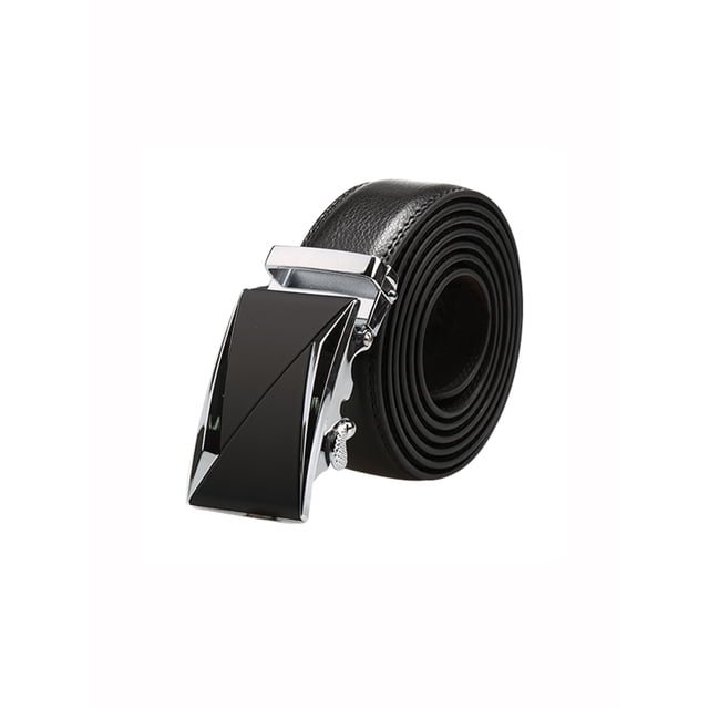 Cinturón de cuero de vestir automático para hombres con hebilla de ratchet INSPIRAR CHIC para el Día del Padre Triángulo Plateado 58 5/8-61 3/8