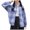 Sky Blue, variant on Ruimatai Women's Casual Button Down Shirt Long Sleeve Solid Color Pocket Top Flannel Plaid Lapel Collar Comfortable Soft Imitation Rayon Shirt Jacket