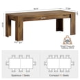 thumbnail image 6 of Finmind 78.74-inch Dining Table for 6-8, Large Farmhouse Kitchen Table with Sturdy Legs for Dining & Living Room, Dark Brown, 6 of 8
