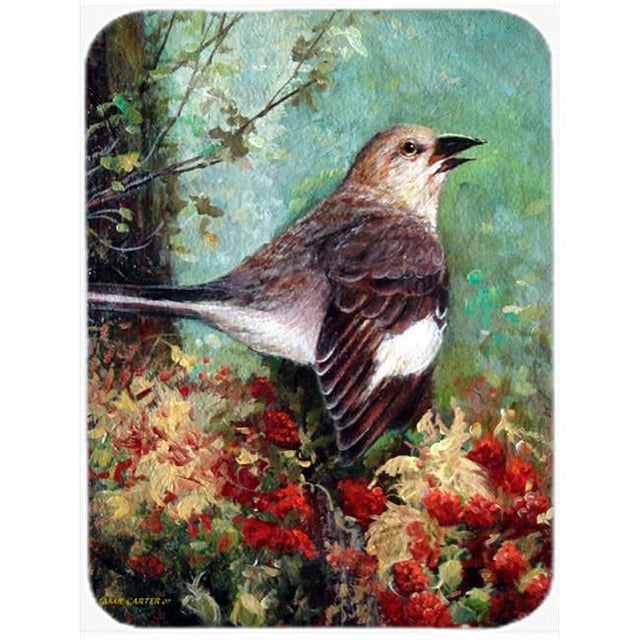 Carolines Treasures PJC1061LCB Mockingbird Glass Cutting Board, Large