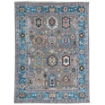 thumbnail image 3 of EORC Gray / E.BLUE Hand Knotted Wool Traditional Colorful Mahal Classic Rug, 8' x 10, 3 of 8