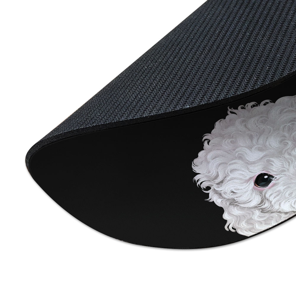 WIRESTER 7.88 inches Round Standard Mouse Pad, Non-Slip Mouse Pad for Home, Office, and Gaming Desk - White Toy Poodle - image 3 of 5