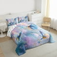thumbnail image 3 of Homewish Abstract Ombre Butterflies 3 Pieces Queen Comforter Set for Boys Girls,Teal Purple Gradient Ultra Soft Bedding Sets,Watercolor Splash Bedding Comforter Set,Super Cozy Room Decor,Reversible, 3 of 8