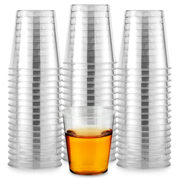Stock Your Home 250 Mini Plastic Shot Glasses (1.5oz) Clear Disposable Cups for Jello Shots, Wine Tasting, Liquor, Whiskey, Pudding, Sample Cup for Halloween and Elegant Parties