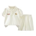 thumbnail image 3 of Faraee Toddler Baby Girl Clothes Summer Outfits Short Sleeve Polo Shirt Casual Shorts Set 2 Piece Little Kids Solid Outfit White 8-9 Years, 3 of 7
