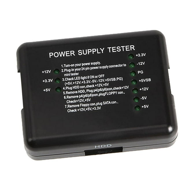 Comprobador de Probador de Fuente de Alimentación de Computadora Led 20/24 Pin para Hdd Negro shamjiam Probador de la fuente de alimentación