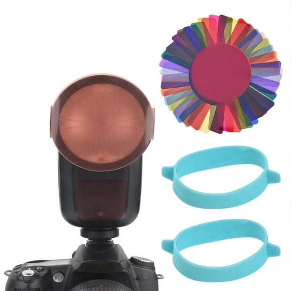 Mistaha 24pcs Round Head Camera Flash Gels Lighting Filters Color Correction Filter Kit for Godox