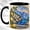 Black, variant on Lemon Seaside Village Coffee Mug, Mediterranean Scenic Mug, Ceramic 11 oz