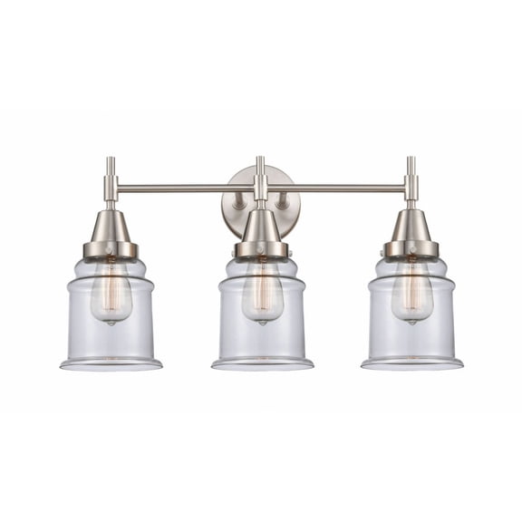 447-3W-SN-G182 Innovations Lighting Canton - 3 Light Bath Vanity-12.5 Inches Tall and 24 Inches Wide-Satin Nickel Finish-Clear Glass Color