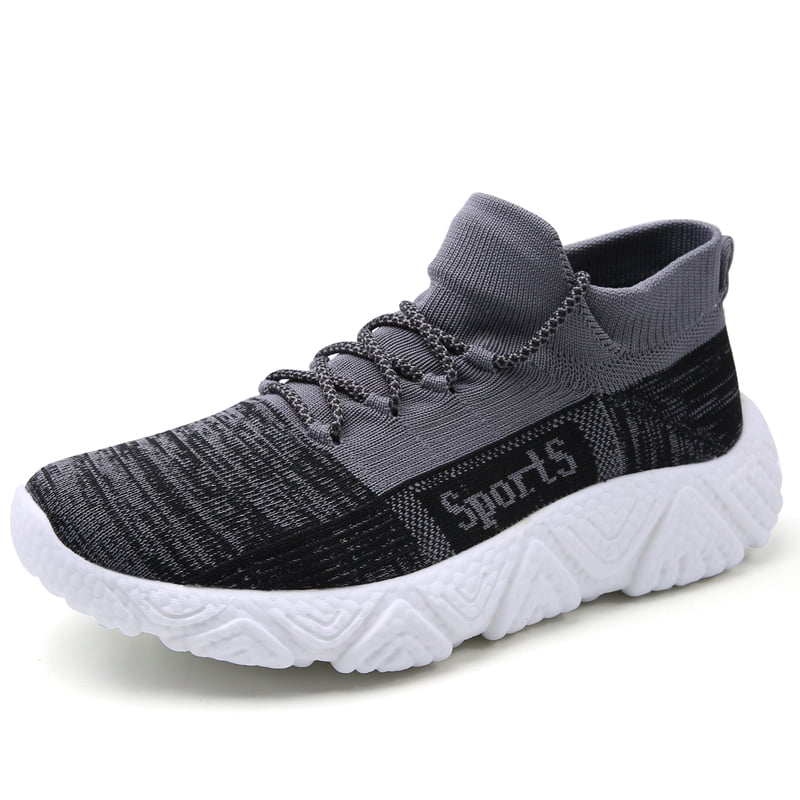 Lopsie Mens Breathable Tennis Sport Shoes for Workout Walking Outdoor Blade Slip on Casual Fashion Sneakers, Size: 10, Gray
