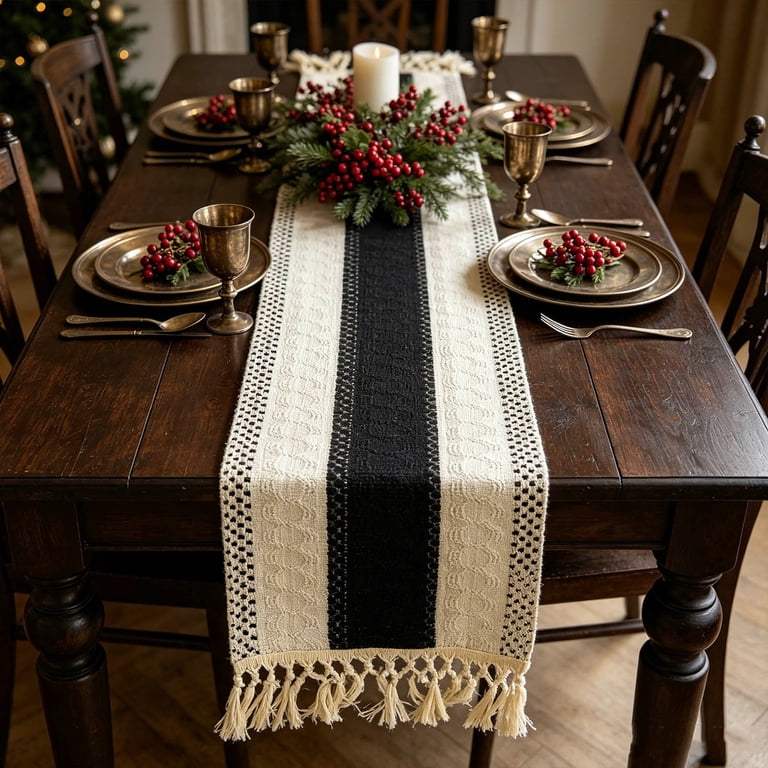 dressing table linen Vintage Retro Hand Embroidered Hessian Linen Tablecloth /table Linen /dressing Table Yellow and Black Floral Design