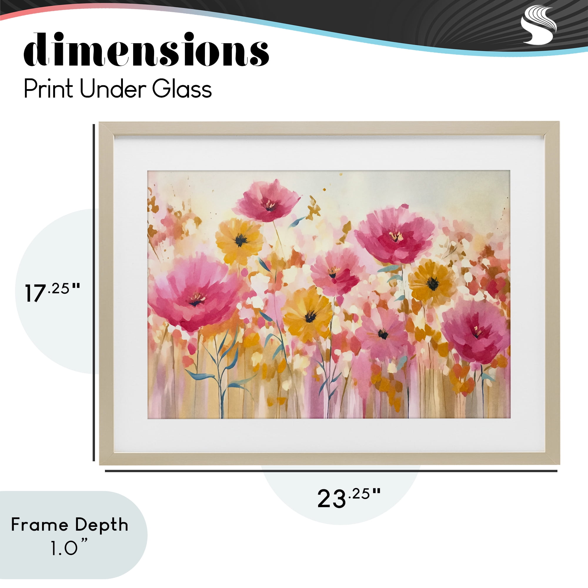 Stupell Industries Blooming Whimsy Pink & Yellow Birch Framed Print Under Glass, design by Andrea Haase