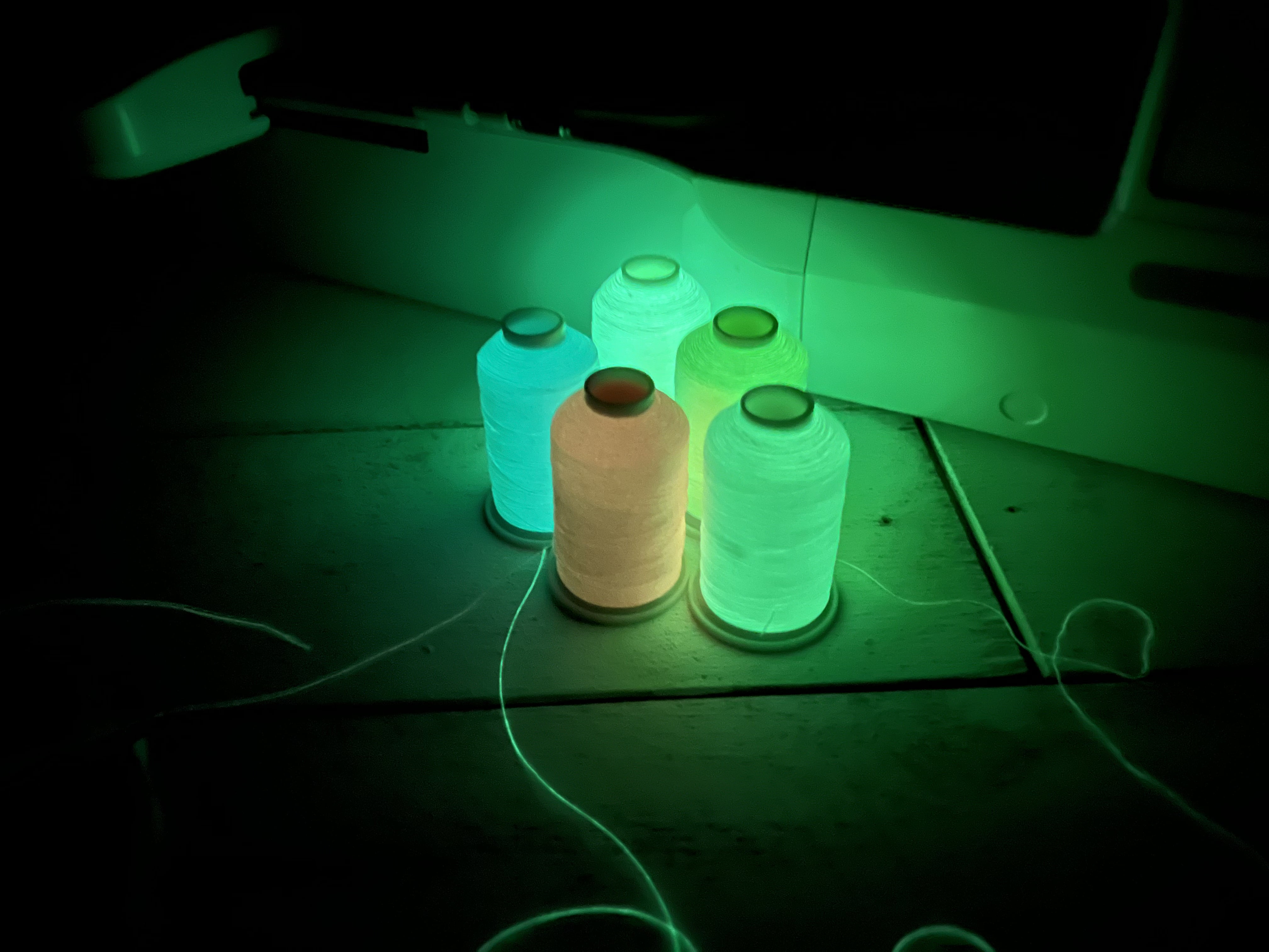 8 Spool Set Threadart Glow In The Dark Machine Embroidery Thread | 1000M Cones Compatible with Brother Janome Pfaff Babylock Singer Bernina Husqvarna and Most Home Embroidery Machines