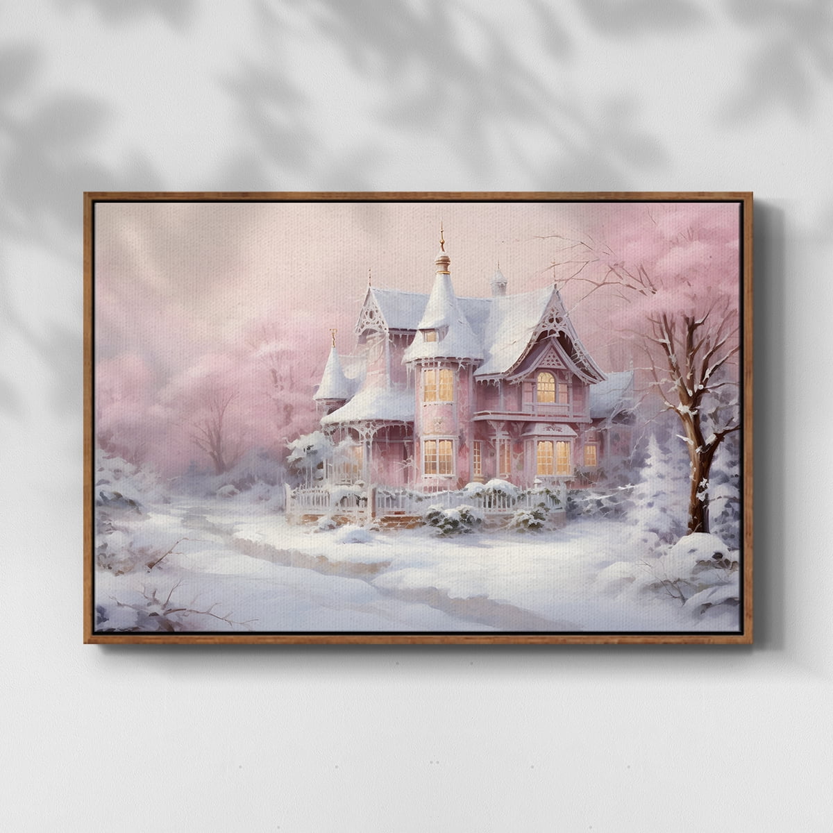 Vintage Landscape-CXCV By Wexford Home Framed in Walnut Wood Gallery Wrapped Canvas 27 in. x 41 in.
