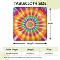 thumbnail image 2 of Colorful Tie Dye Spiral Mandala Square Fitted Tablecloth with Elastic Edge,Square Table Cover,Washable Elastic Table Cover for Home Kitchen Party Decor 34"x34", 2 of 6
