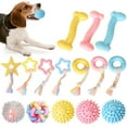 thumbnail image 3 of Pet Chew Toy Doughnut Shape Squeaky Dog Teething Toy Dog Bite Toy Dog Rope Toy, 3 of 9