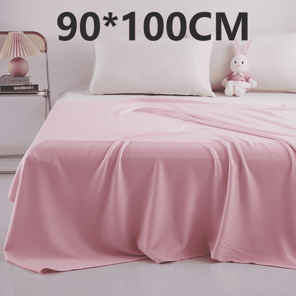 AUQ Throw Blanket Bamboo Charcoal Fiber Cooling Blanket Solid Color Toddler Blanket,Pink,35.43*39.37in