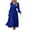 Blue, variant on LEAVINGSUO Summer Dresses for Women Women's Summer Slim Pleated Belt Long Sleeve V-Neck A-Line Dress Pink XXL