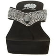 thumbnail image 4 of Yellow Box Glorian Rhinestone Detail Wedge Platform Flip Flops Clear (Black Glorian, 7.5), 4 of 6