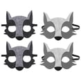 thumbnail image 1 of 4 Uds. Máscaras de animales de fieltro máscaras de media cara Cosplay Lobo máscara de mascarada de animales, 1 of 5
