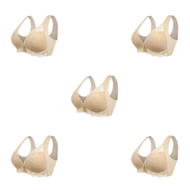 Sonducket Sujetador trasero de belleza con cierre frontal, sostén de encaje cómodo y cómodo con realce en 5D. Color desnudo 2XL Type2 NO2