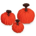 thumbnail image 4 of Handmade Crochet Pumpkin Decoration Unique Holiday Decoration Plushie Polyester Craft For Party Table Display, 4 of 8