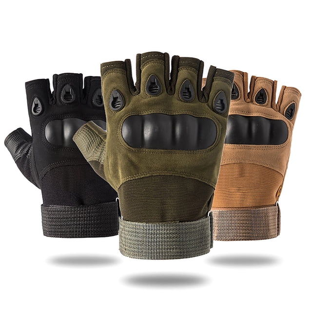Gants Sans Doigts avec Joint Rigide Antidérapants Ajustables Demi-Doigt Gants de Sport pour Mise en Forme Escalade Randonnée Cyclisme