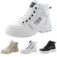 thumbnail image 7 of XIMIN Women's Chunky White Sneakers Plus Velvet New Versatile Warm High Top Boots Korean Style Winter Boots with Waterproof Artificial Leather and Fleece Lining Shoes, 7 of 7