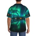 thumbnail image 3 of Fotbe Northern Lights Camisa Estampada de Manga Corta para Hombre, Casual de Verano, Estilo Playero, Sin Arrugas-3X-Large, 3 of 5