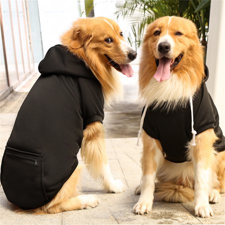 Pet Classic Fleece Sweatshirt for Small Dogs and Cats &ndash; Solid Color Dog Sweater with D Ring for Leash Attachment Puppy Pullover Apparel Size M