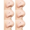 thumbnail image 4 of 22G L-Shaped Surgical Steel Crystal Nose Stud Set, 6 Pack, 4 of 5