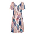 thumbnail image 4 of Women's Summer Casual Dress 2025 V Neck Loose Swing with Pockets Boho Beach T Shirt Style Comfortable Flowy Midi Womens Casual Trendy Midi Dresses, 4 of 4