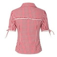thumbnail image 5 of Women's Oktoberfest Blouse Red White Checked Oktoberfest Folk Festival Theme Party Carnival Checked Buttons Top Men's Tunic, 5 of 6