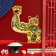 thumbnail image 3 of muscular de gato de la estatua creativa de Animal Shui Decoración de para hogar dinero fortuna, 10x11" Hugo Figura de resina de gato de la suerte, 3 of 10