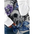 thumbnail image 4 of DYMADE Women Halloween Skulls Printed Loose Round Neck Long Sleeve T-shirt Top, 4 of 5
