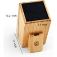 thumbnail image 2 of Cook N Home Bamboo Knife Storage Block without Knives, 5.5x5.5x10-inch Universal Knife Holder Organizer Countertop Butcher Block Knife Stand, 2 of 5