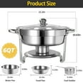 thumbnail image 2 of PRIJESSE Chafing Dish Buffet Set 4 PACK, 6Qt Round Stainless Steel Chafer for Catering,Buffet Servers and Warmers Set, Silver with glass lid, 2 of 7
