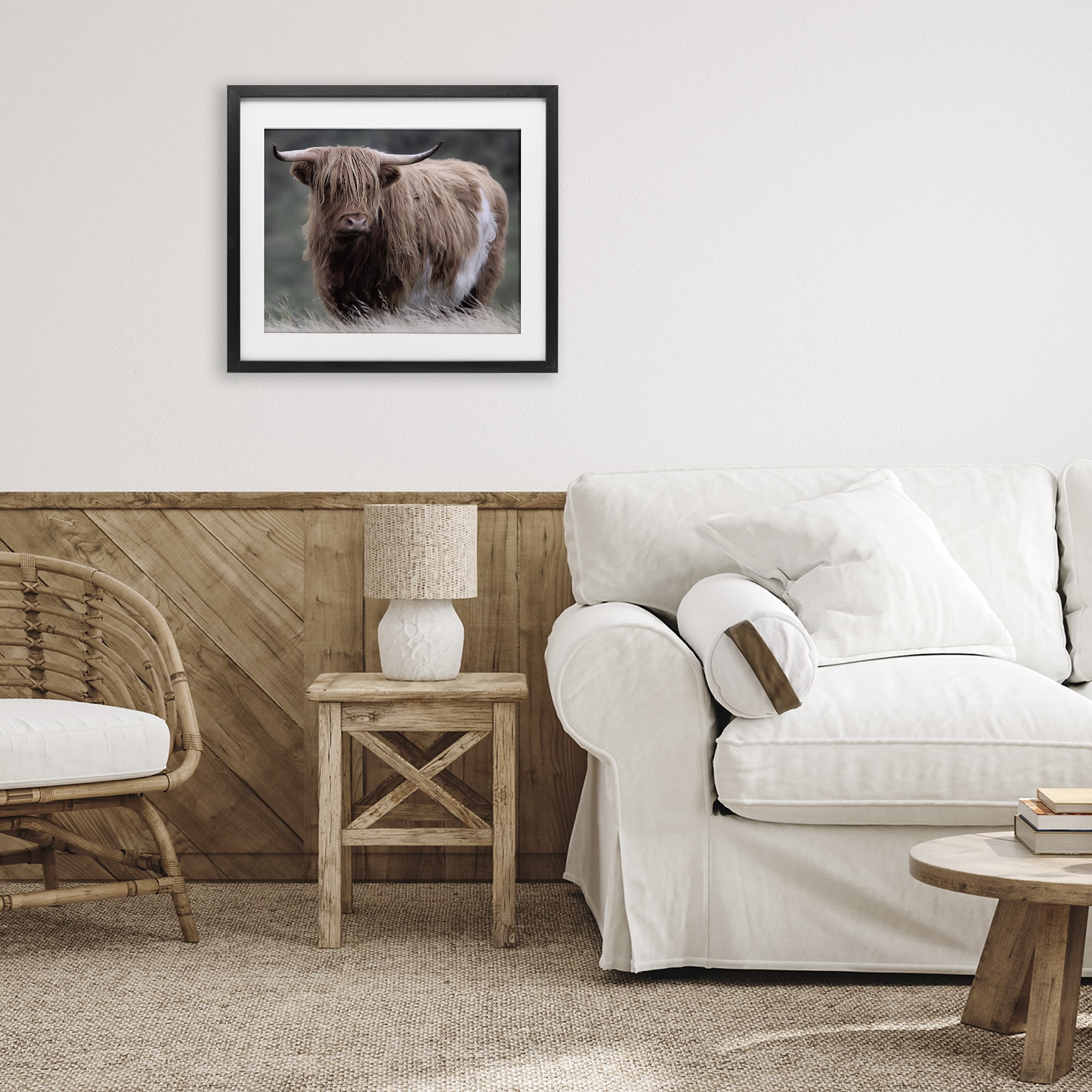 Stupell Industries Wandering Harry Highland Cattle Black Framed Print Under Glass, design by Marcus Prime