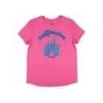thumbnail image 4 of Disney Girls' Walt Disney World Cinderella Castle Glitter Logo High-Low Hem Kids T-Shirt, 4 of 5