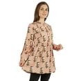 thumbnail image 3 of Moomaya Printed Womens Full Sleeve Tunic Mandarin Collar Fit & Flare Long Top, 3 of 7
