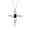 Black Star Sapphire, variant on Necklace Sterling Silver 925 Cross Necklace with Gemstone & Diamonds Pendant with 18" Chain 7X5MM Amethyst February Birthstone Womens Jewelry Silver Necklace For Women