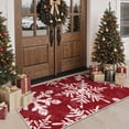 thumbnail image 3 of DEORAB Outdoor Door Mat 3'x 5' Welcome Mat Chenille Three-Layer Material Imitation Silicone Spot Molding Washable Carpet Front Door Mat Entryway Patio Red, 3 of 7