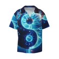 thumbnail image 5 of Daiia Blue Yin And Yang Men's Linen Shirts Short Sleeve Casual Shirts Button Down Shirt for Men Beach Summer Wedding Shirt-XX-Large, 5 of 6