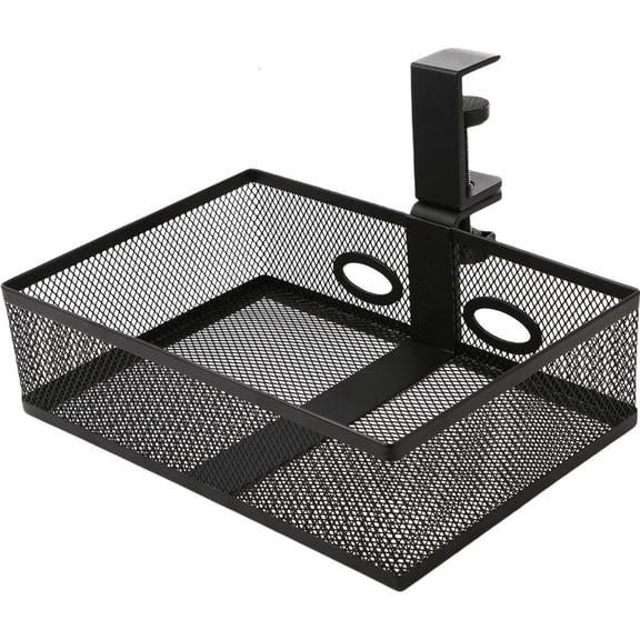 YIEMEEN Space Saving Under Desk Drawer Organizer Tray Multifunctional Metal Wire Basket
