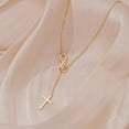 thumbnail image 5 of Gold Necklace for Women Dainty Infinity Cross Pendant Necklace Non Tarnish & Waterproof Layered CZS Jewelry for Everyday Wear Simple Trendy Choker Minimalist Faith Christian Cross Gifts, 5 of 6