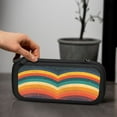 thumbnail image 6 of Vibrant Painting Colorful Waves Dynamic, Carrying Case For Nintendo Switch & OLED Version, Eva Pouch Case for Console & Accessories with 10 Game Card Slot & Wristband, Black, 6 of 6