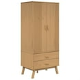 thumbnail image 2 of vidaXL Wardrobe OLDEN Brown 30.1"x20.9"x67.7" Solid Wood Pine, 2 of 4