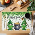 thumbnail image 2 of St. Patrick's Day Placemats Set of 4, Green Gnomes Spring Lucky Shamrocks Placemats for Dining Table, Place Mats for Kitchen Tabletop, Waterproof Wipeable Dining Table Mats Set, 2 of 9